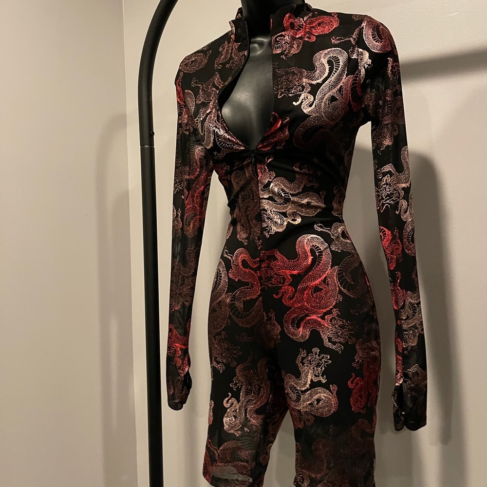 Pink and Black Lace Bodysuit size S/M